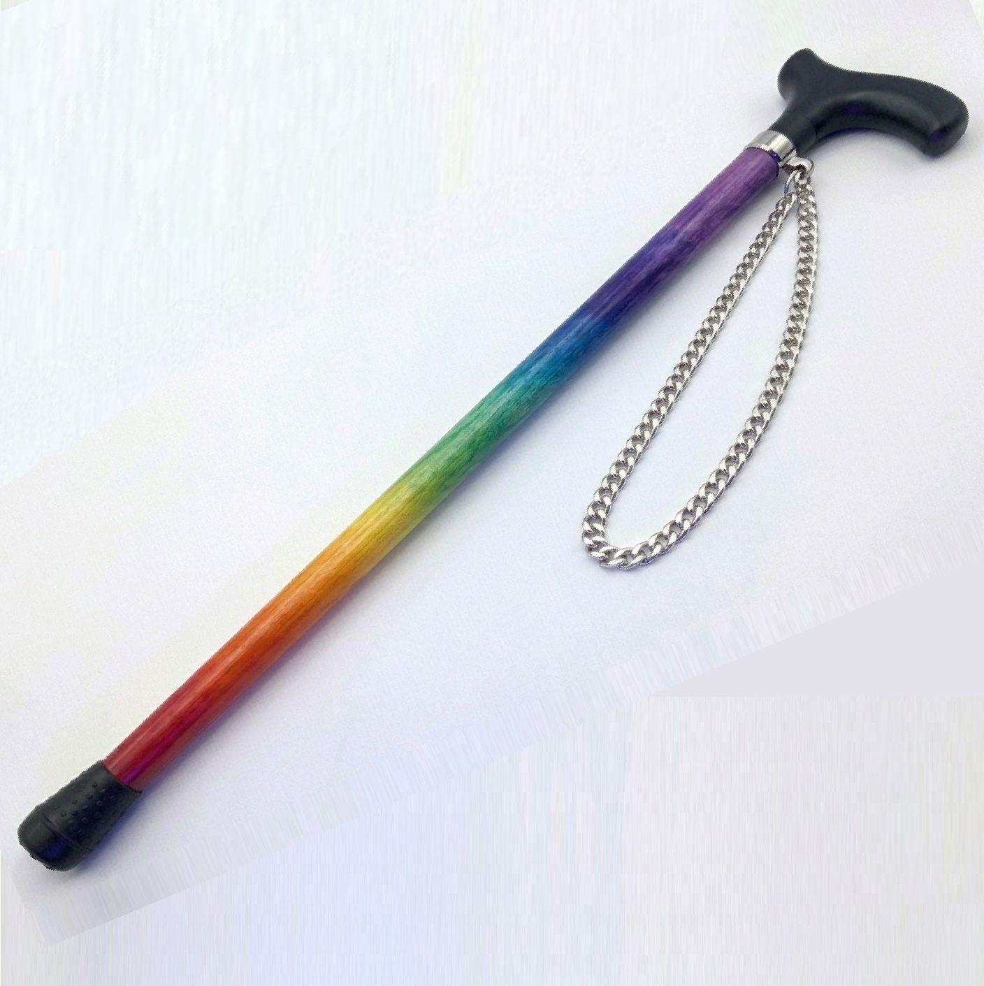 Fully Personalised Lightweight Hazel Walking Stick (Rainbow)